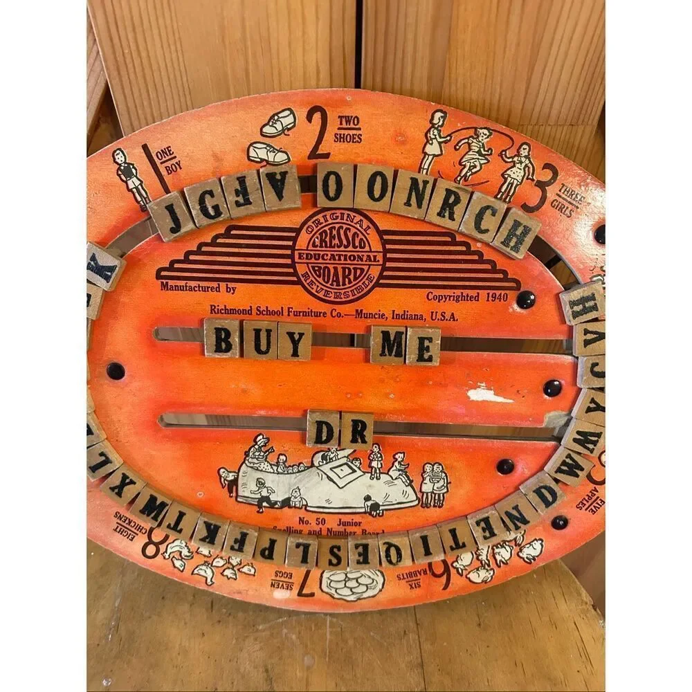 Vintage Original  Cressco Educational Board Reversible No. 50 1940 (5263)